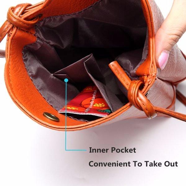 Woman Irregular Little Phone Bag Casual PU Crossbody Bag Bucket Bag