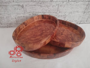 Thuya wood dish handmade Moroccan