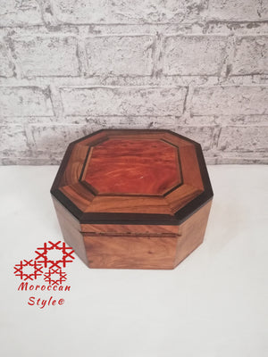 Thuya Wood Moroccan Handmade Octagon Storage Box