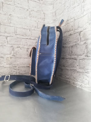 Dark Blue Backpacks Fashion Purse Women's New Leather Handbag