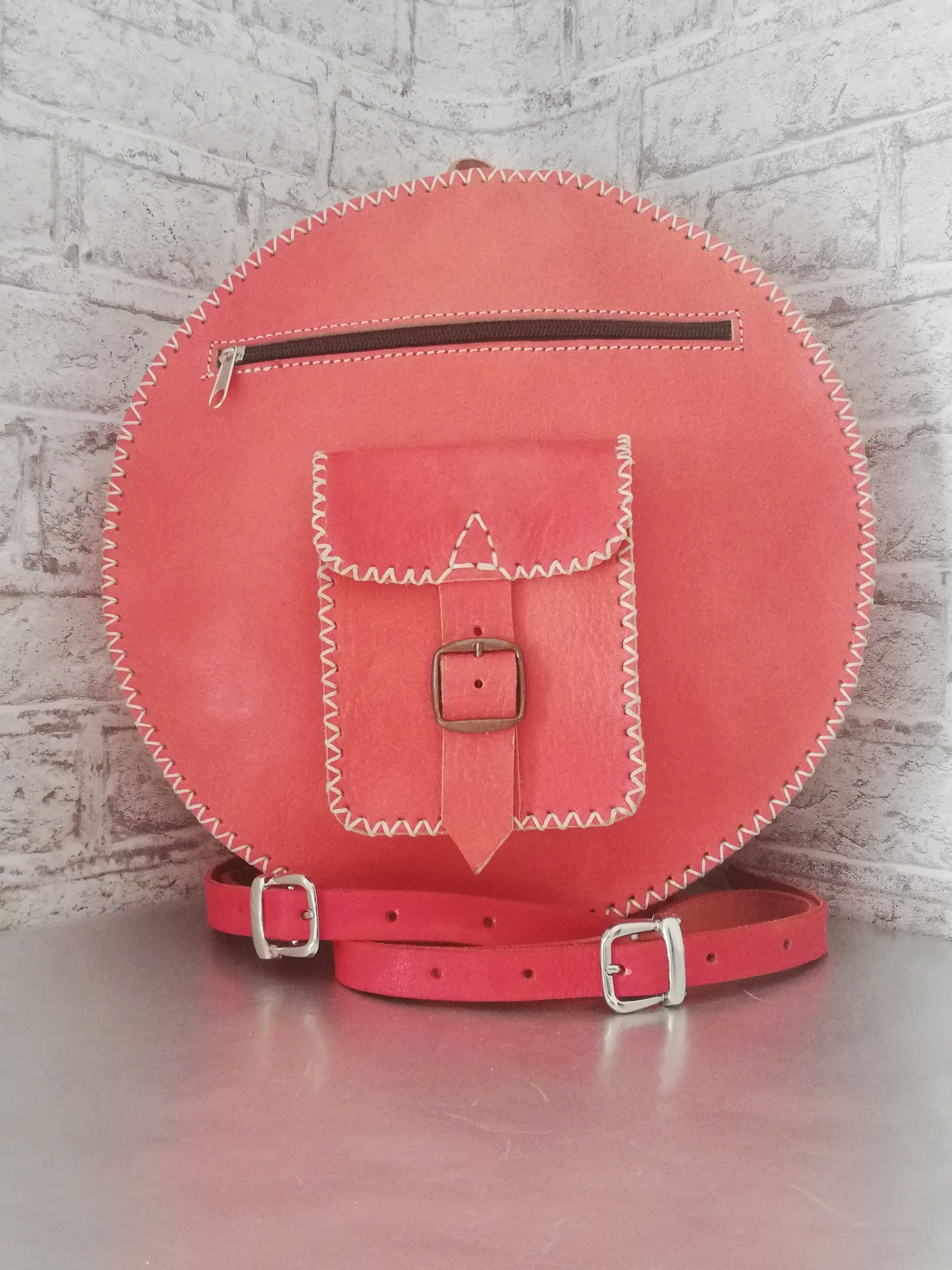 Orange Backpacks Fashion Purse Women's New Leather Handbag