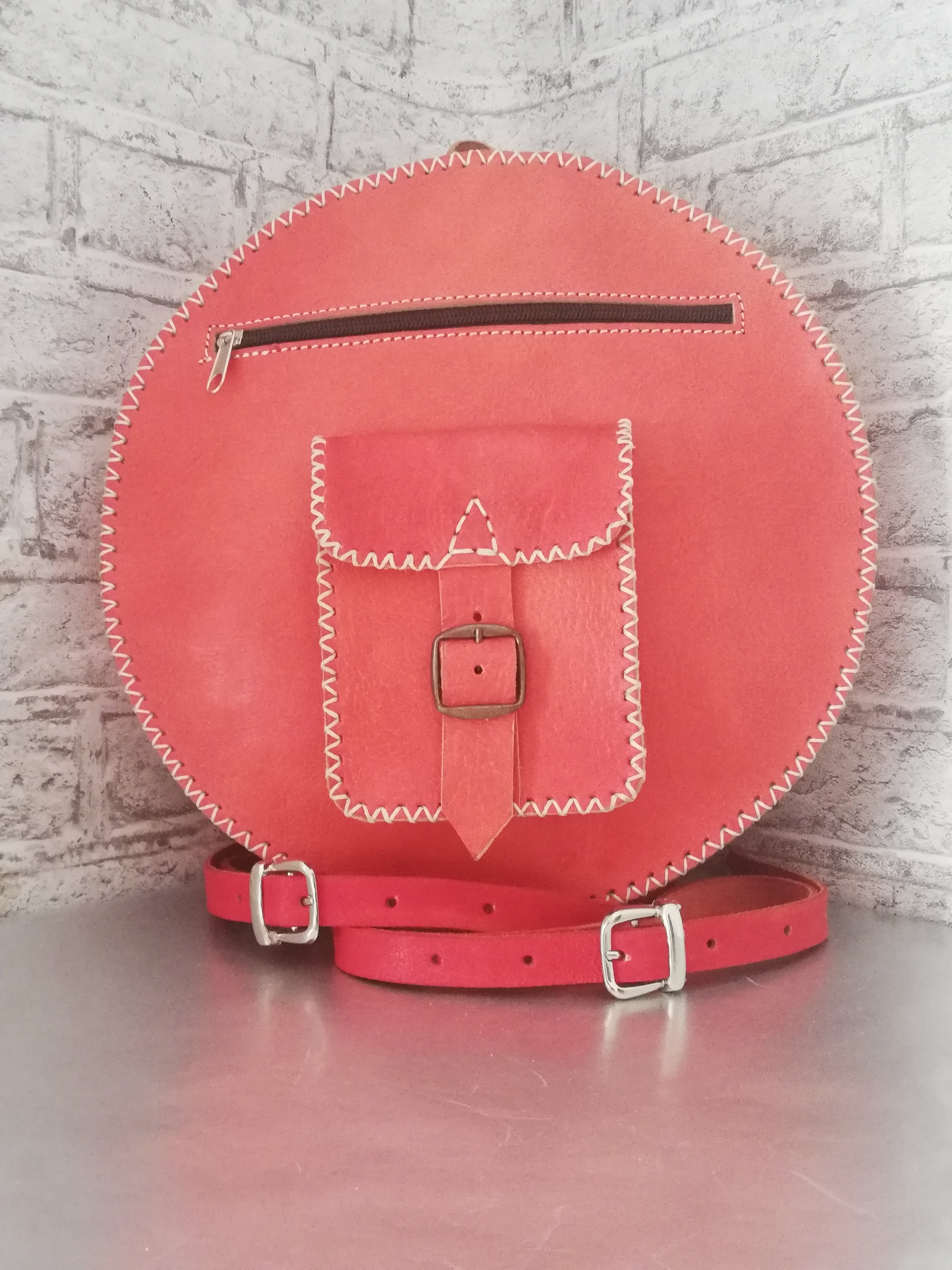 Orange Backpacks Fashion Purse Women's New Leather Handbag