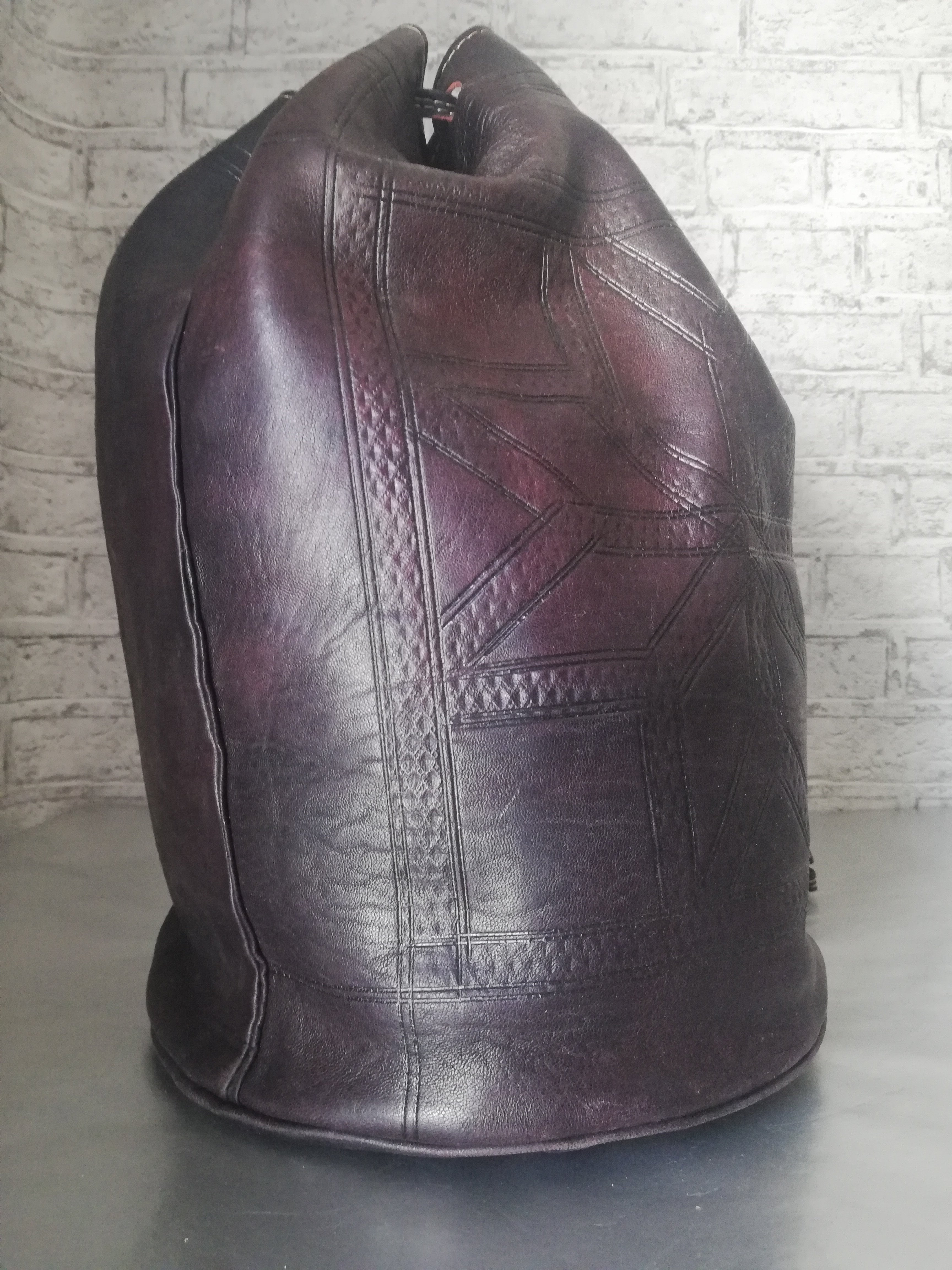 Womens Hippie backpack Leather bags Handmade