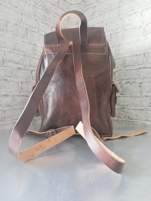 Womens leather backpack brown