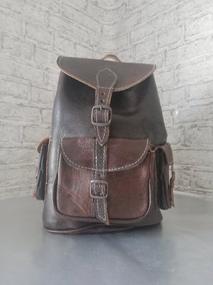 Womens leather backpack brown