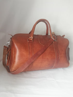 Leather Duffel Overnight Bag Moroccan