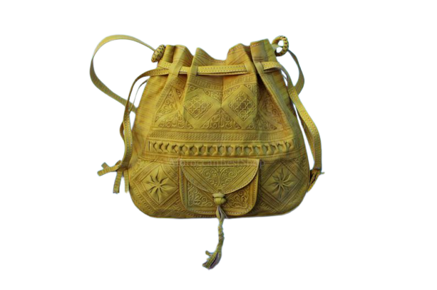 Genuine Large Engraved Handmade Moroccan Leather Bag