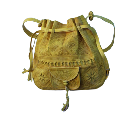 Genuine Large Engraved Handmade Moroccan Leather Bag – Moroccan Style©