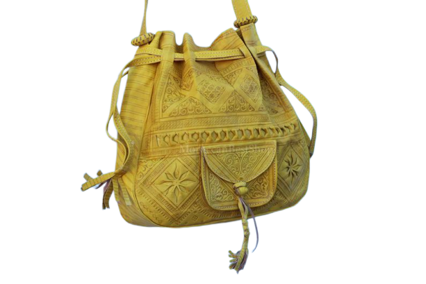 Genuine Large Engraved Handmade Moroccan Leather Bag
