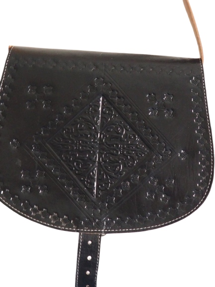 tote handmade black genuine leather Shoulder Bag Moroccan – Moroccan Style©